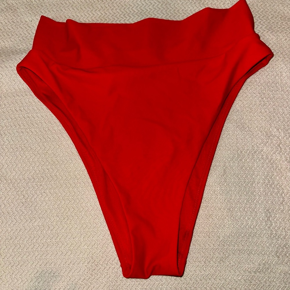 Aerie Vibrant Red High-Waisted Bikini Bottom